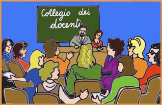 disegno di una riunione del collegio dei docenti